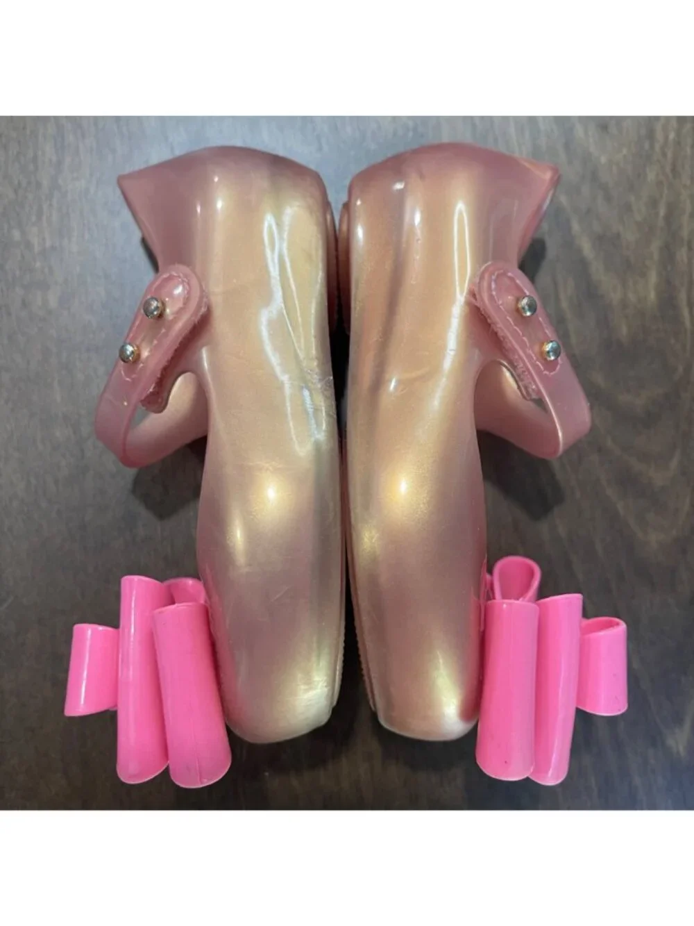Mini Melissa Ultragirl Sweet III Big Bow Mary Jane Jelly Shoes Girls Size 7 Pink